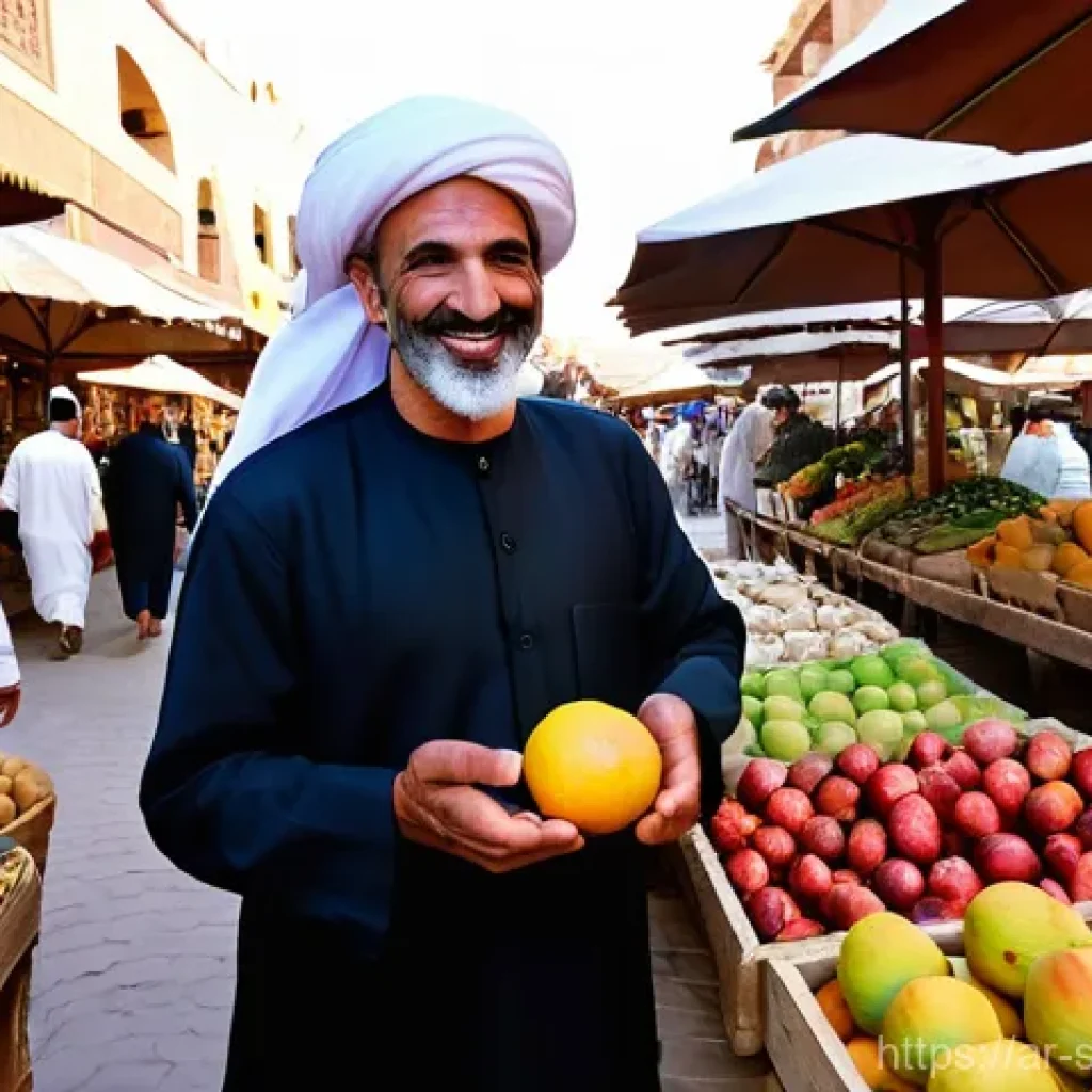 친환경 조리의 법적 기준과 규제 - **A Vibrant, Certified Organic Souk Experience**
A wide-angle, brightly lit shot of a bustling t...